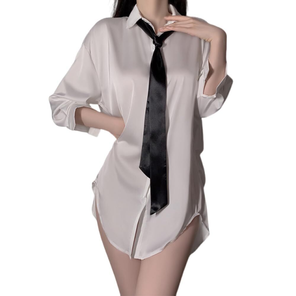 9762 cosplay boyfriend style shirt Japanese anime chiffon OL secretary